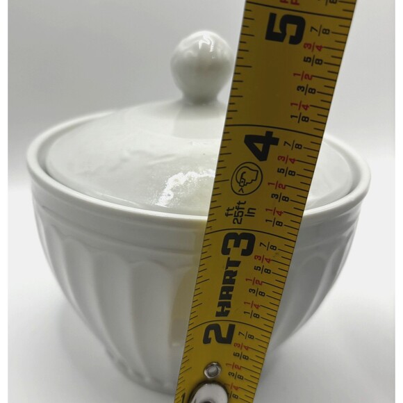 Coventry Fine Porcelain Parthenon Sugar Bowl w/ Lid & Coffee Mug Set White - Picture 12 of 15